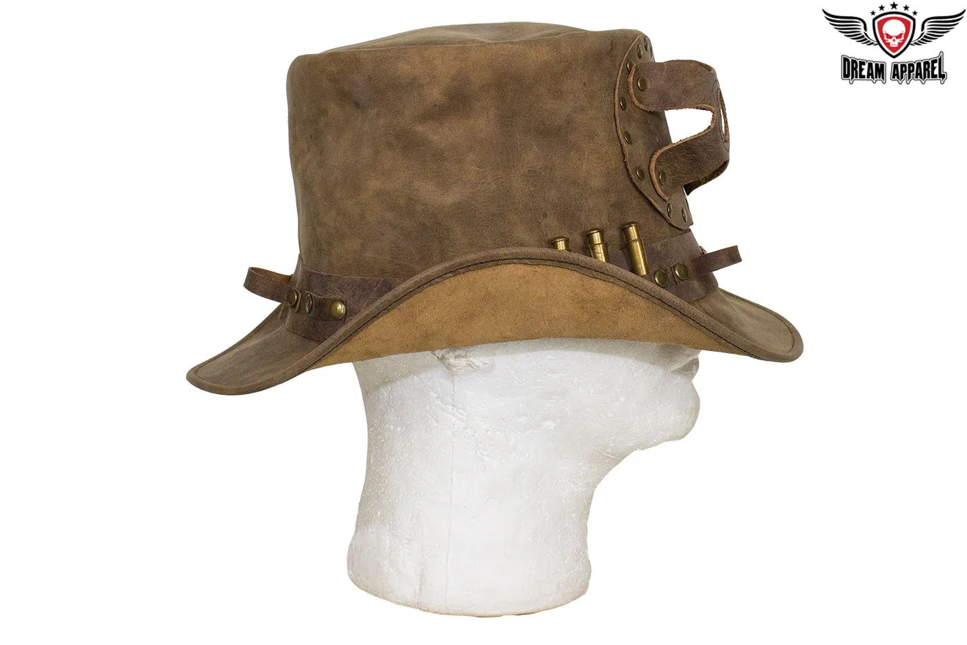 Brown Leather Deadman Top Hat