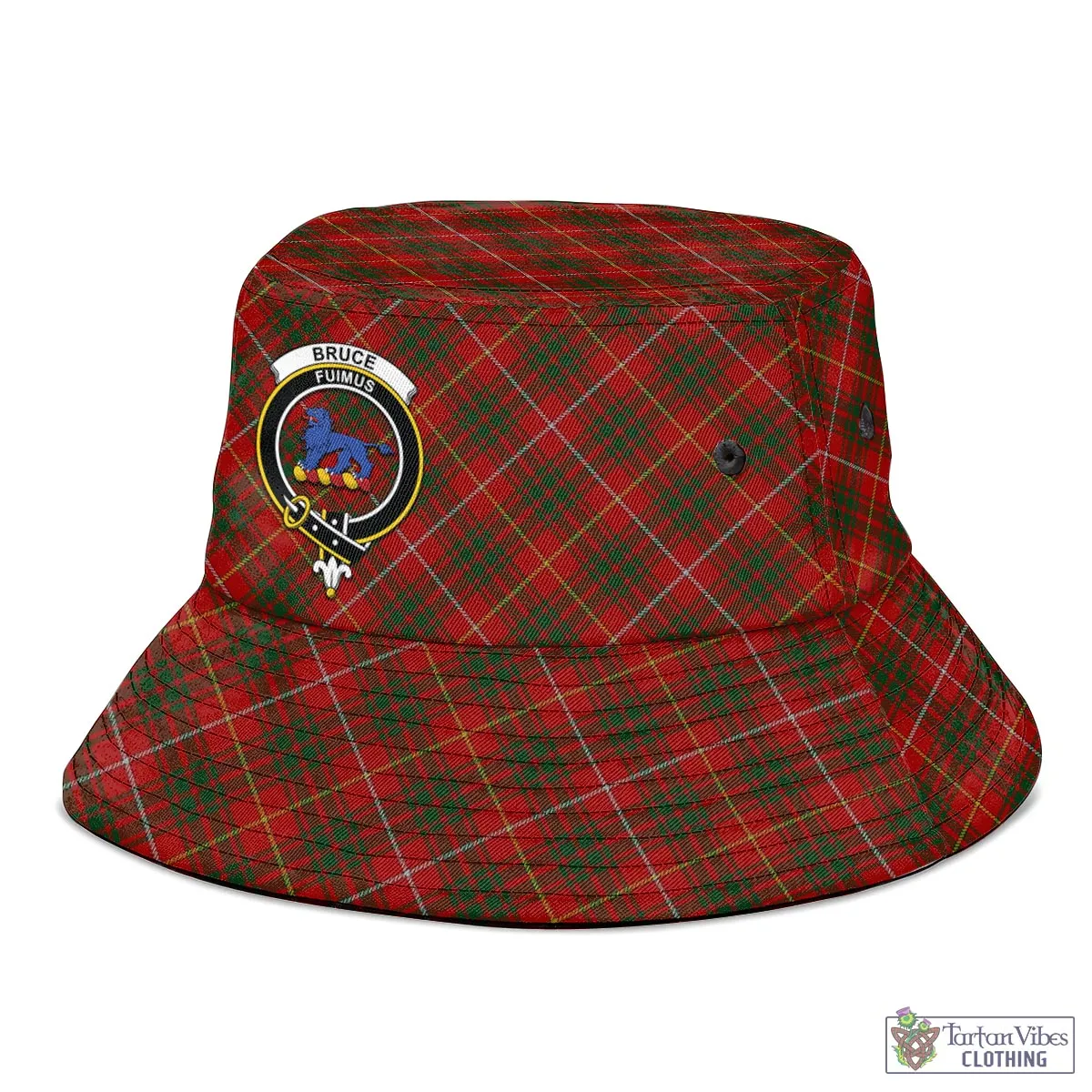 Bruce Tartan Bucket Hat with Family Crest