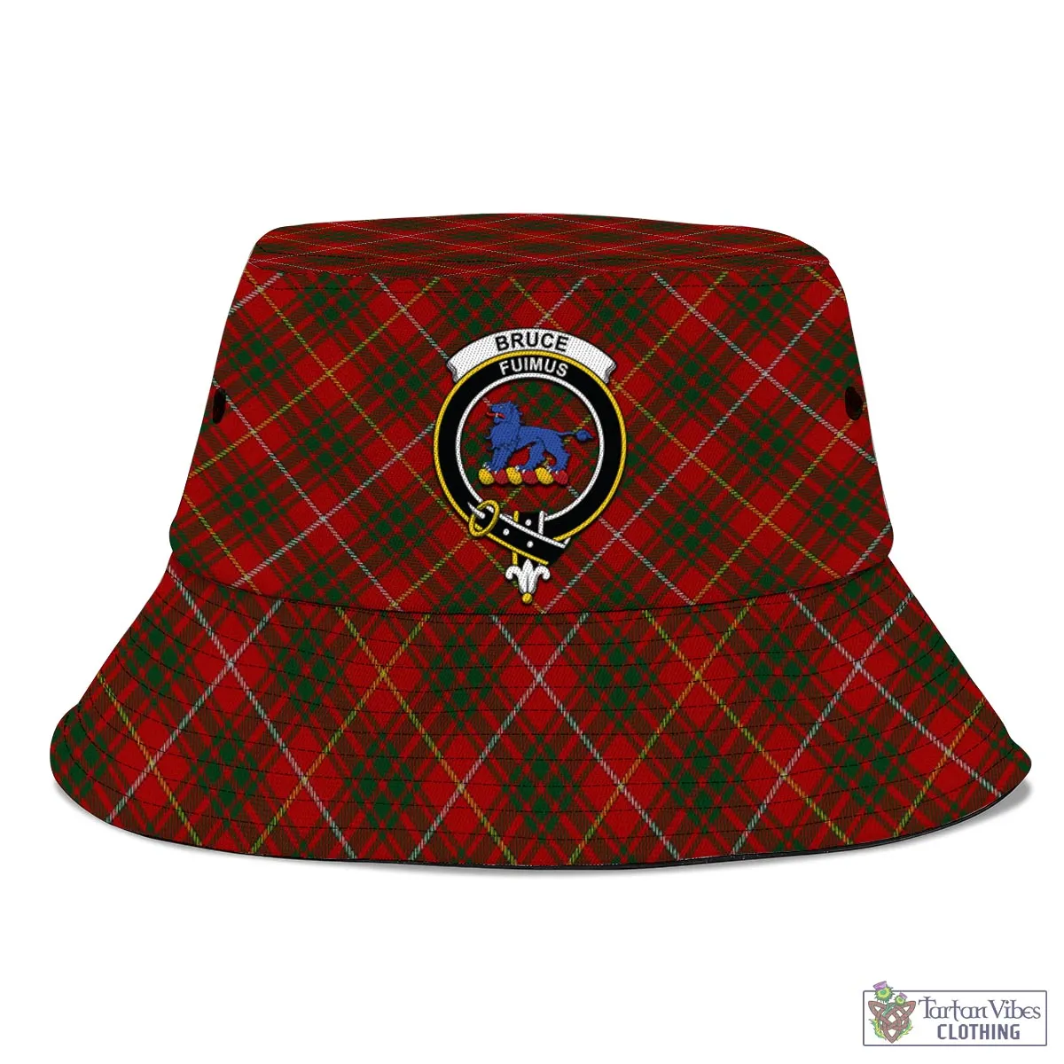 Bruce Tartan Bucket Hat with Family Crest