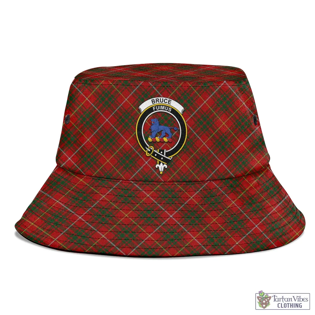 Bruce Tartan Bucket Hat with Family Crest