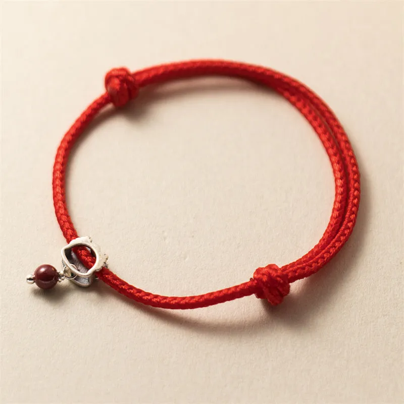 Buddha Stones 925 Sterling Silver Luck Year of the Dragon Cinnabar Red String Bracelet (Extra 30% Off | USE CODE: FS30)