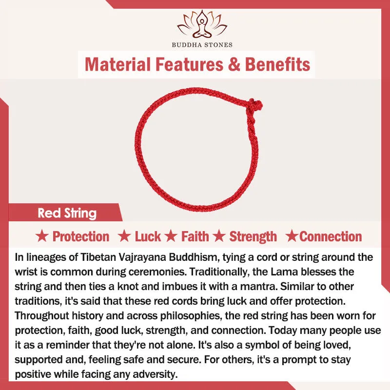 Buddha Stones 925 Sterling Silver Luck Year of the Dragon Red String Chain Bracelet (Extra 30% Off | USE CODE: FS30)