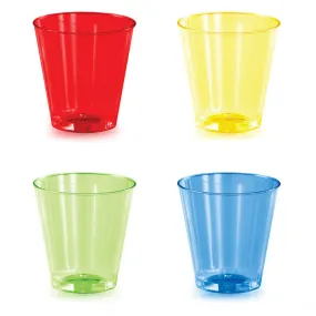 Bulk 2 oz Assorted Color Plastic Shot Glasses (192 per Case)