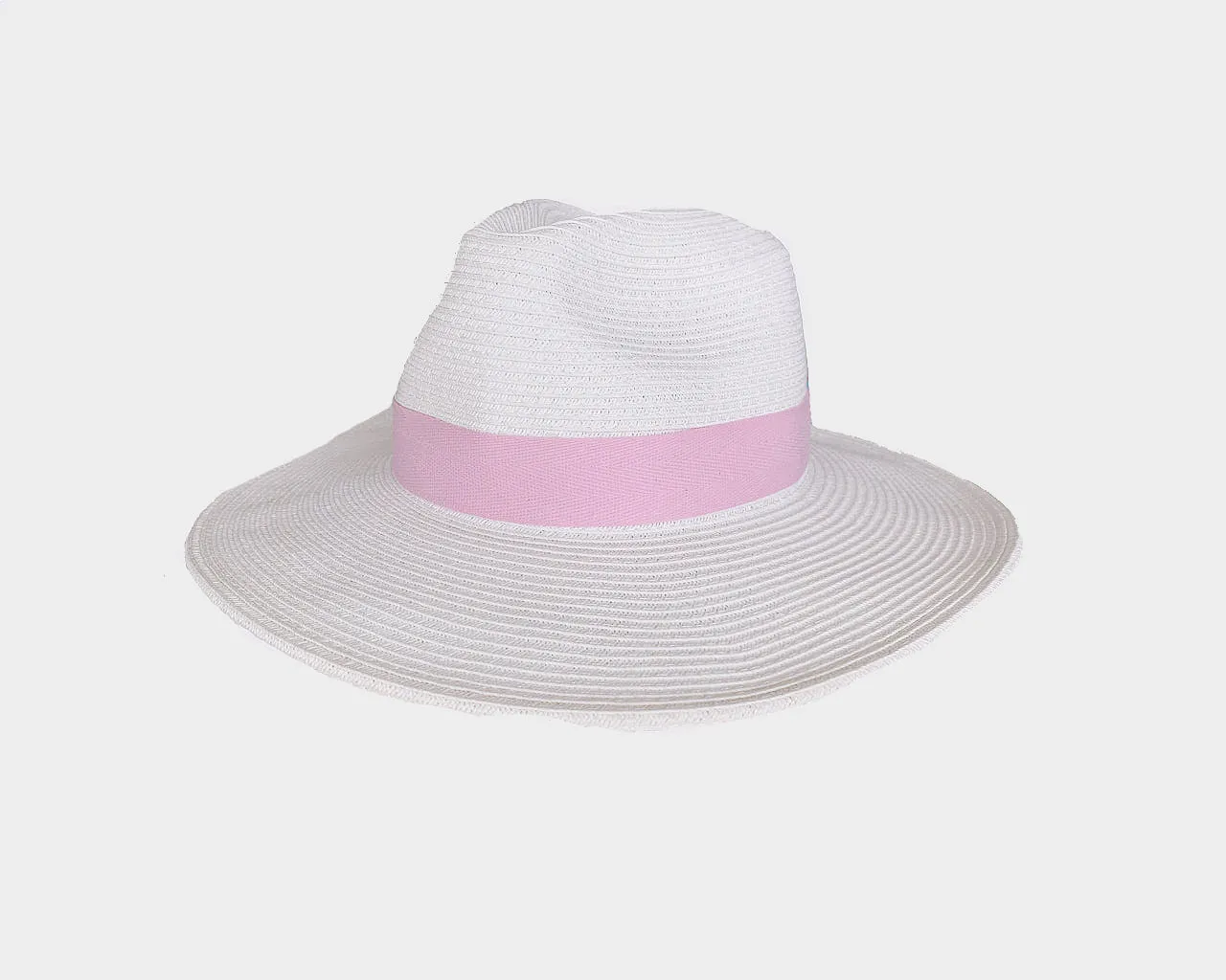 C1. Parisian Rose and White Panama Style Hat - The  St. Barth