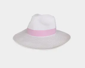 C1. Parisian Rose and White Panama Style Hat - The  St. Barth