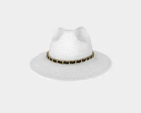 C.1 White Gold Link Fedora Style Hat - The Santorini