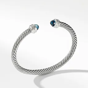 Cable Classic Bracelet with Hampton Blue Topaz and Diamonds