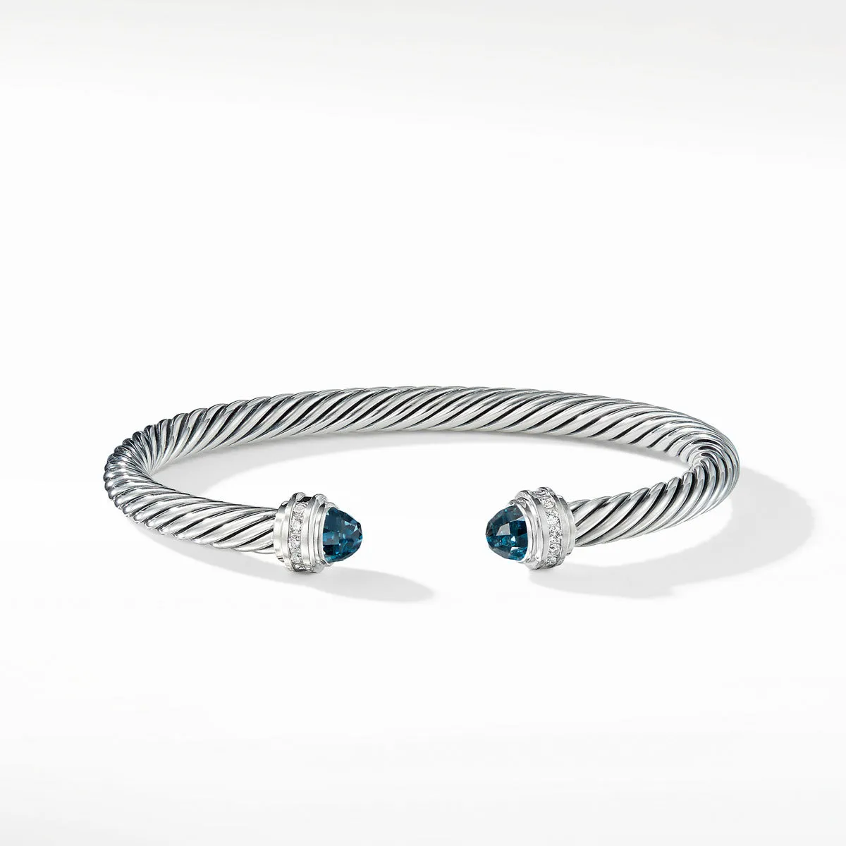 Cable Classic Bracelet with Hampton Blue Topaz and Diamonds