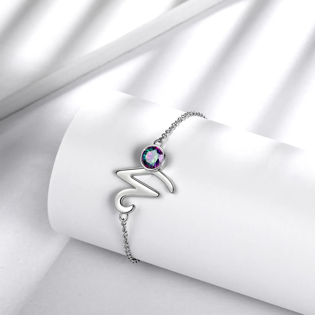 Capricorn Bracelet Women Girls Jewelry Birthday Gift Mystic Topaz Sterling Silver