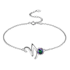 Capricorn Bracelet Women Girls Jewelry Birthday Gift Mystic Topaz Sterling Silver