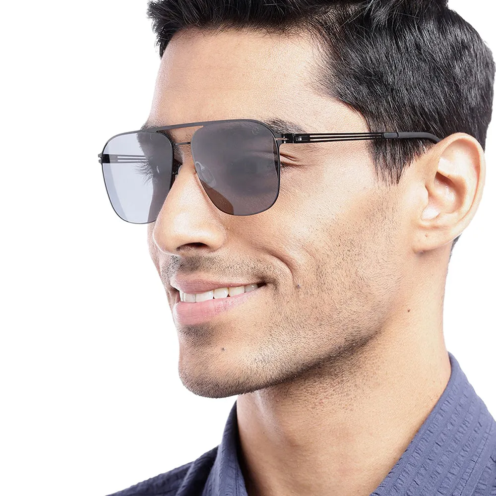 Carlton London Premium Black Toned Polarised And Uv Protected Lens Square Sunglasses For Men