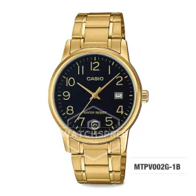 Casio Men's Standard Analog Gold Tone Stainless Steel Band Watch MTPV002G-1B MTP-V002G-1B