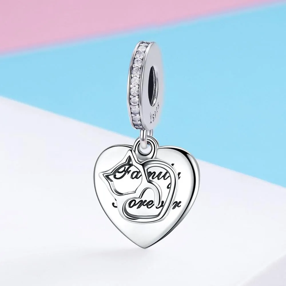 Cat Lovers Pandora Style Charm Collection Sterling Silver