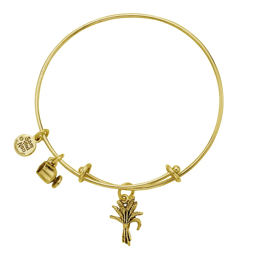 Chafe Of Wheat Charm Bangle Bracelet