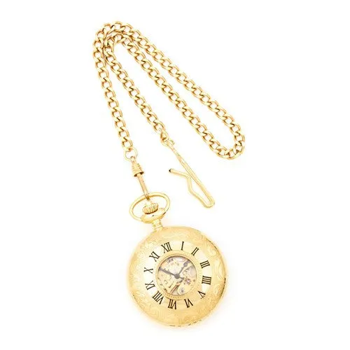 Charles Hubert Gold Finish White Dial Pocket Watch