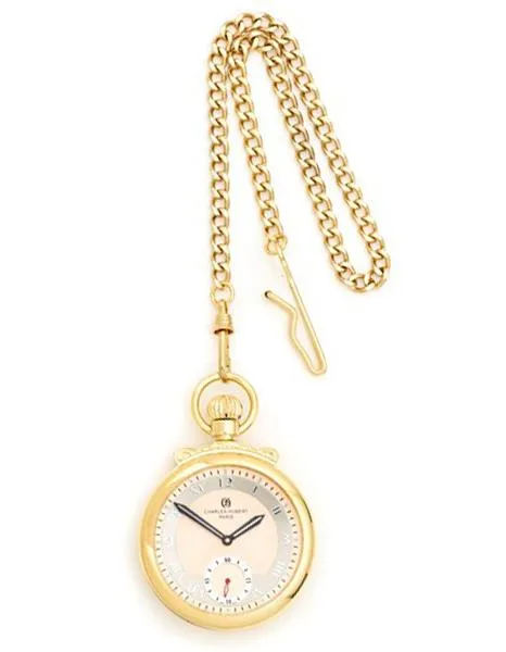 Charles Hubert Gold-Tone Open Face Mechanical Pocket Watch - Champagne Dial