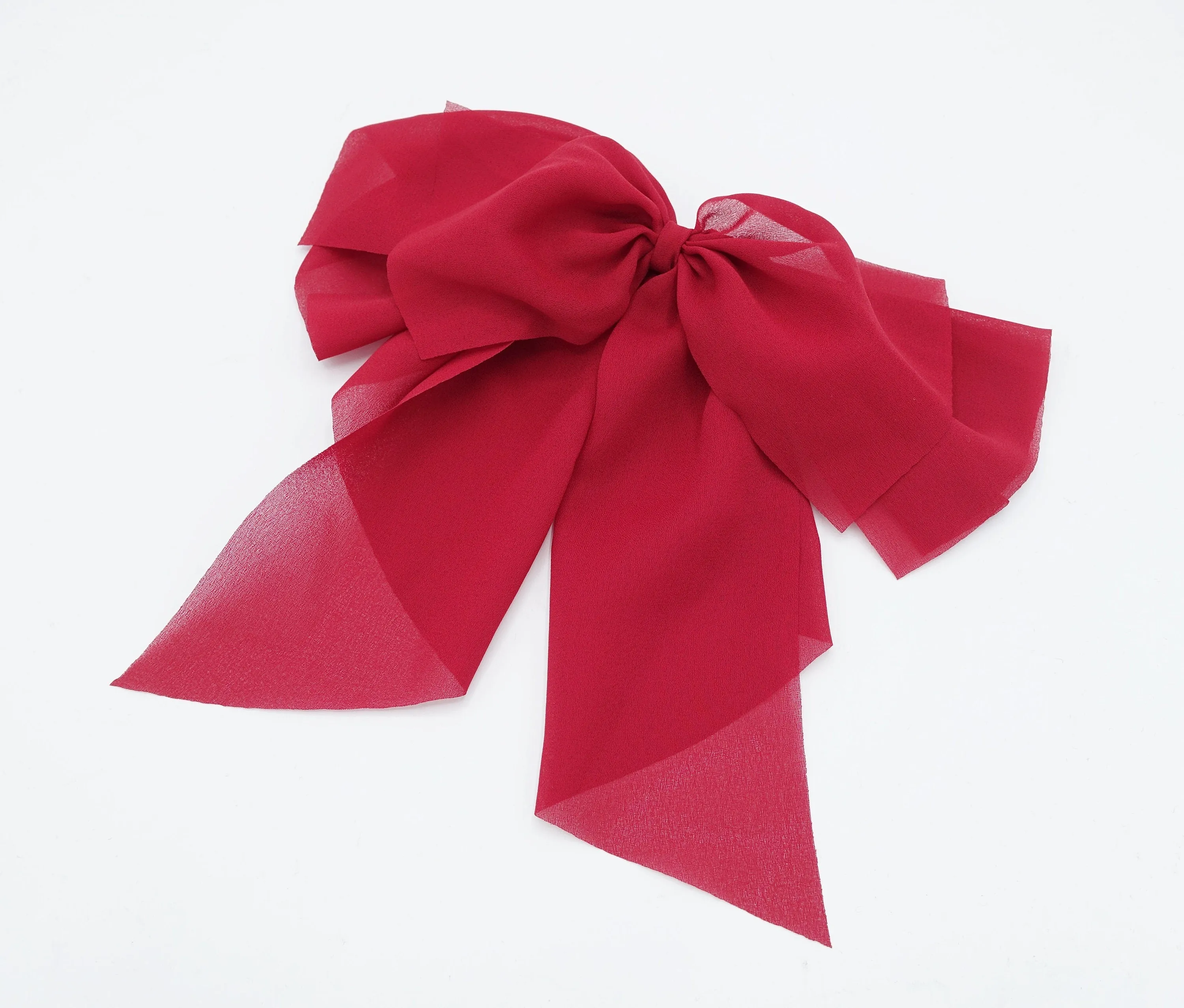 chiffon droopy hair bow sheer hair accessory for women