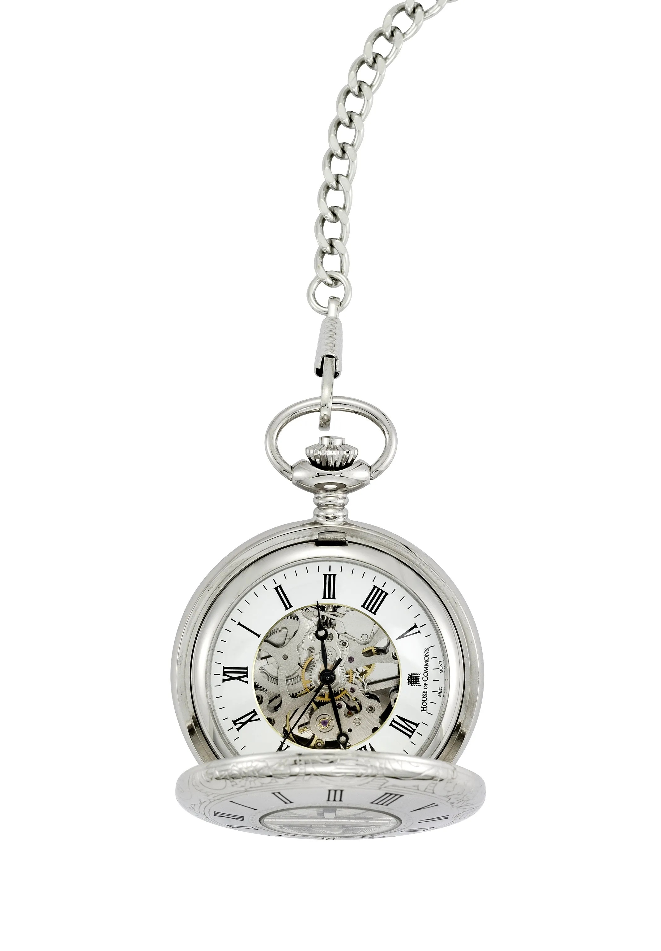 Chrome Plated Half Hunter Pocket Watch