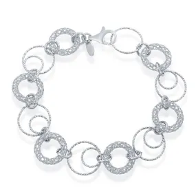 Classic Women's Bracelet - Sterling Silver Open Circles Link | S-4797