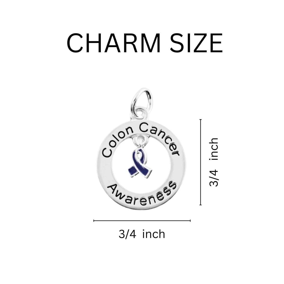 Colon Cancer Circle Dark Blue Ribbon Rope Charm Bracelets