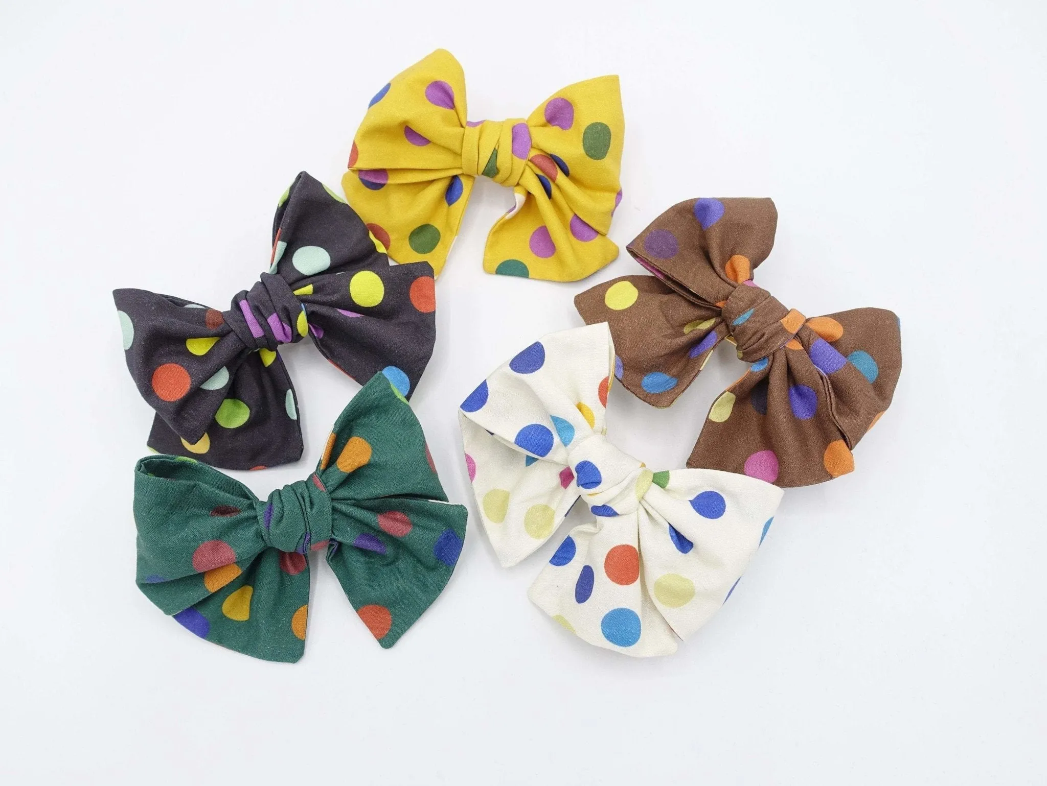 cotton dot hair bow colorful wired hair accessory for women