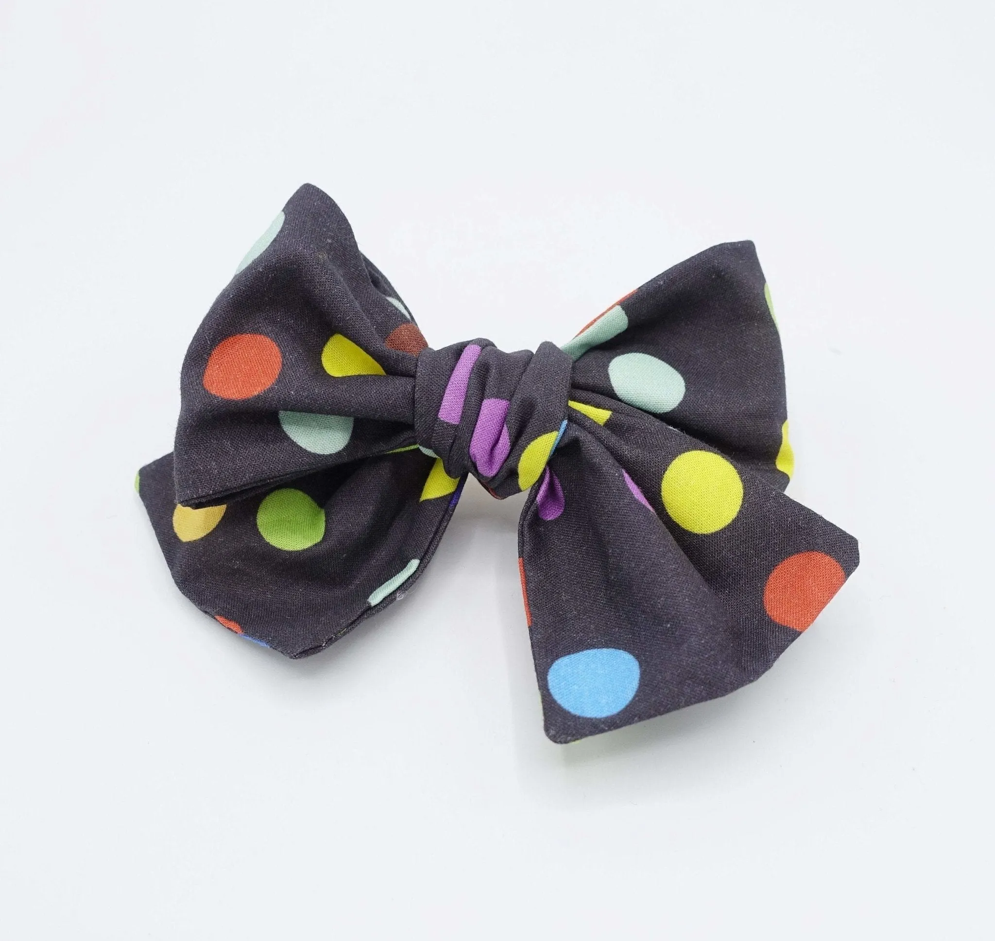 cotton dot hair bow colorful wired hair accessory for women