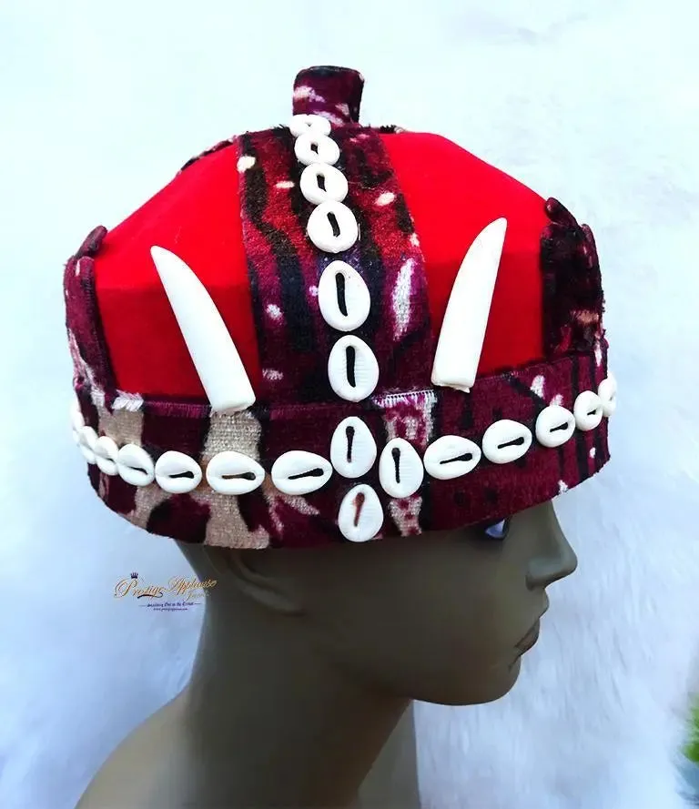 Cowries Nigerian African King Chieftancy Groom Cap Handmade