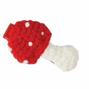 Crocheted Mushroom Hair Clip