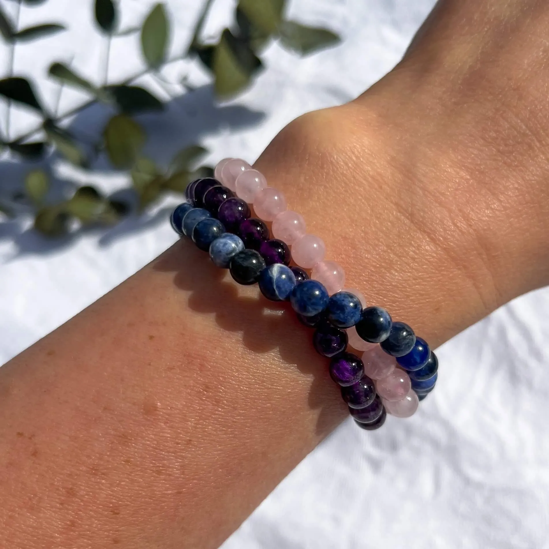 Crystal Bead Bracelet - Rose Quartz