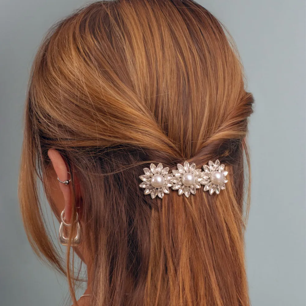 Crystal Daisy Barrette Clip