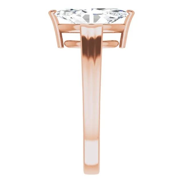 Cubic Zirconia Engagement Ring- The Aliyah Rose (Customizable Marquise Cut Solitaire)