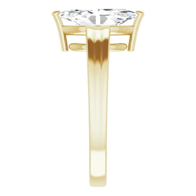 Cubic Zirconia Engagement Ring- The Aliyah Rose (Customizable Marquise Cut Solitaire)