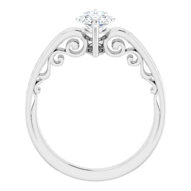 Cubic Zirconia Engagement Ring- The Aliyah Rose (Customizable Marquise Cut Solitaire)