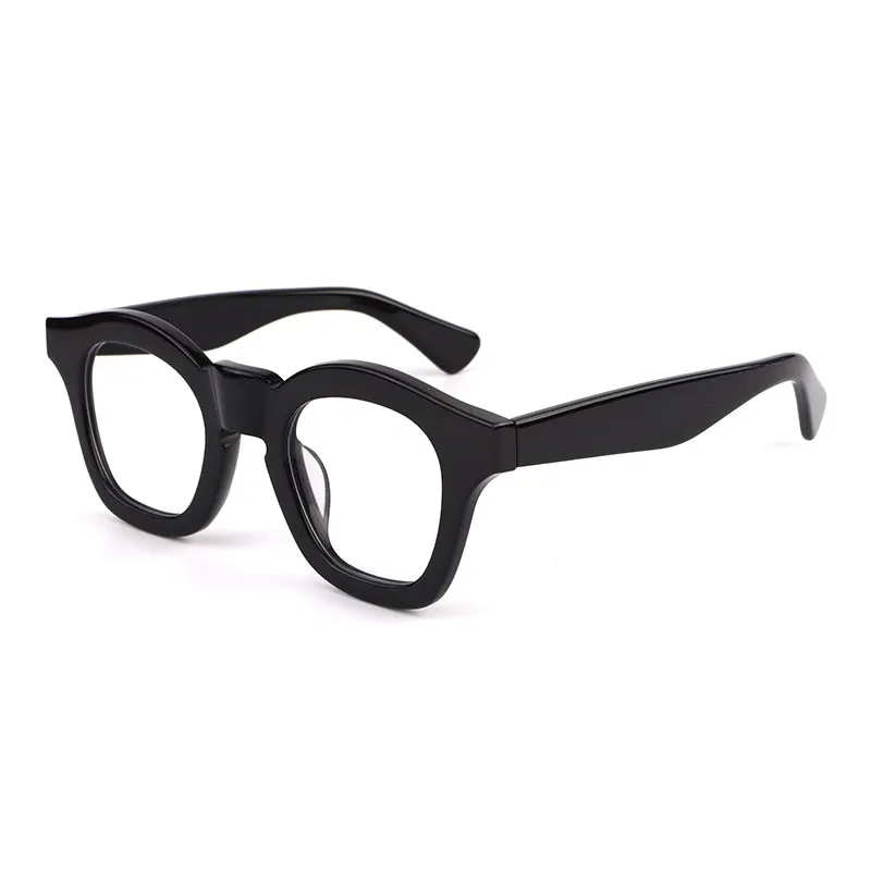 Cubojue Unisex Full Rim Square Acetate Myopic Reading Glasses 502445