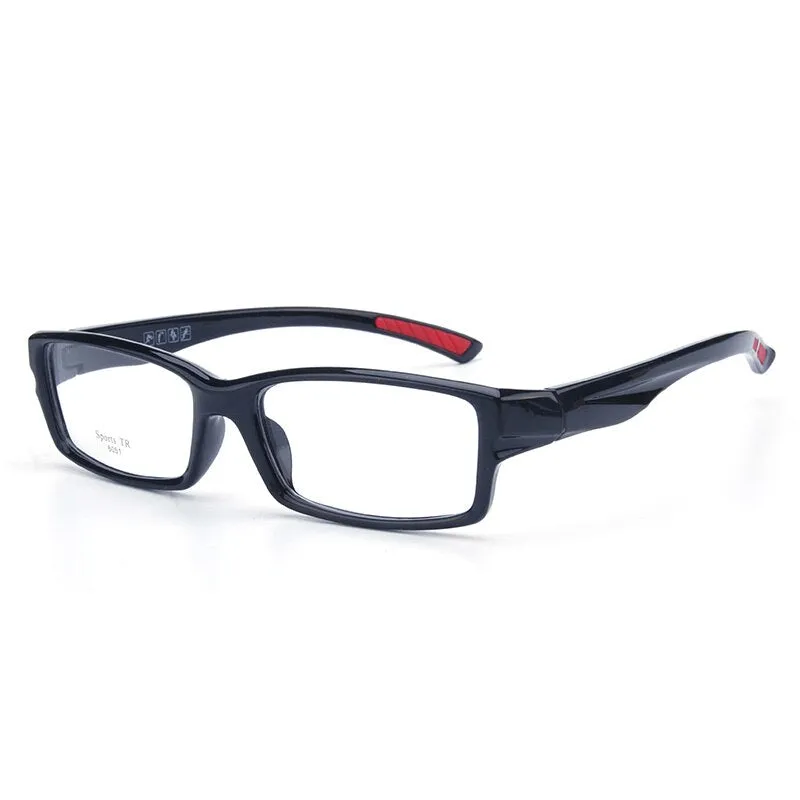 Cubojue Unisex Full Rim Square Tr 90 Titanium Myopic Reading Glasses