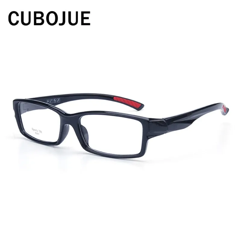 Cubojue Unisex Full Rim Square Tr 90 Titanium Myopic Reading Glasses