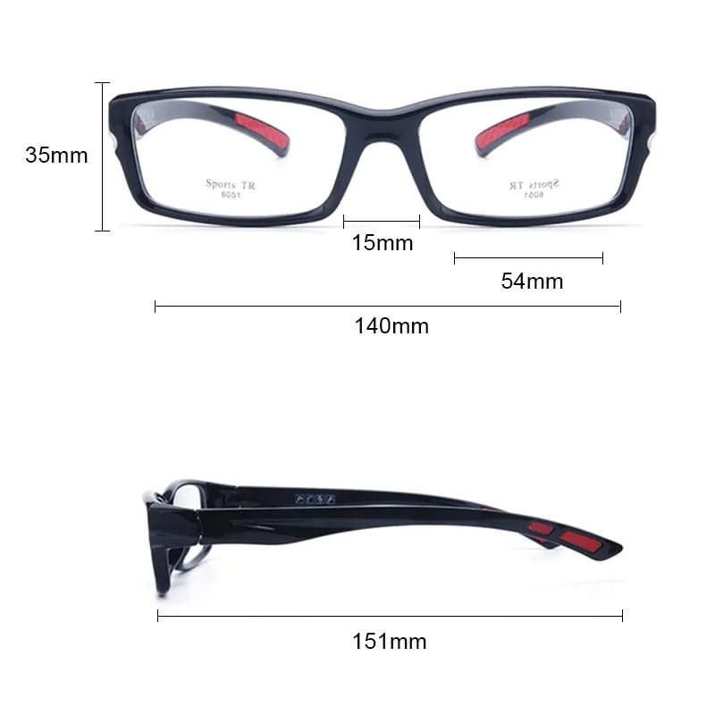 Cubojue Unisex Full Rim Square Tr 90 Titanium Myopic Reading Glasses