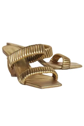 Cult Gaia - Gold "Valence" Mule Heels Sz 9