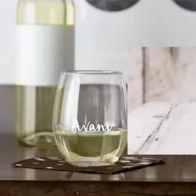 Custom Wine Glass with Name Engraved on Stemless  Cocktail / Whiskey Glass 400 ML