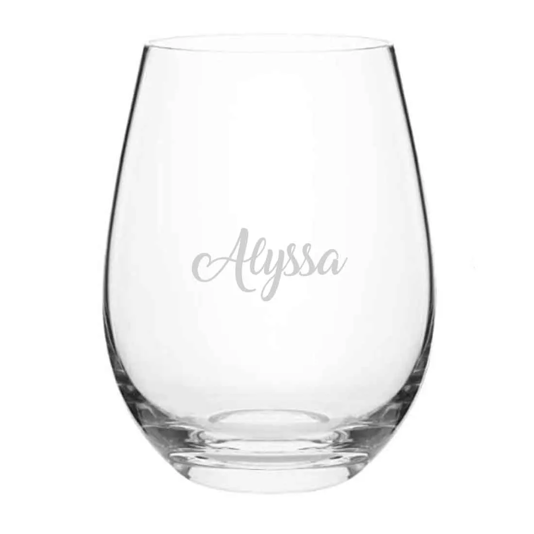 Custom Wine Glass with Name Engraved on Stemless  Cocktail / Whiskey Glass 400 ML