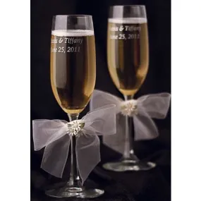 Daisy Bouquet Wedding Toasting Glasses