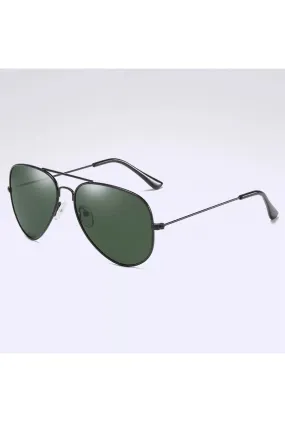 Deep Green & Black Aviator Glasses