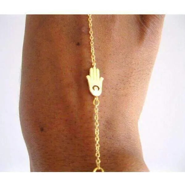 Delicate Hand of Fatima Hamsa Body Jewelry Bracelet