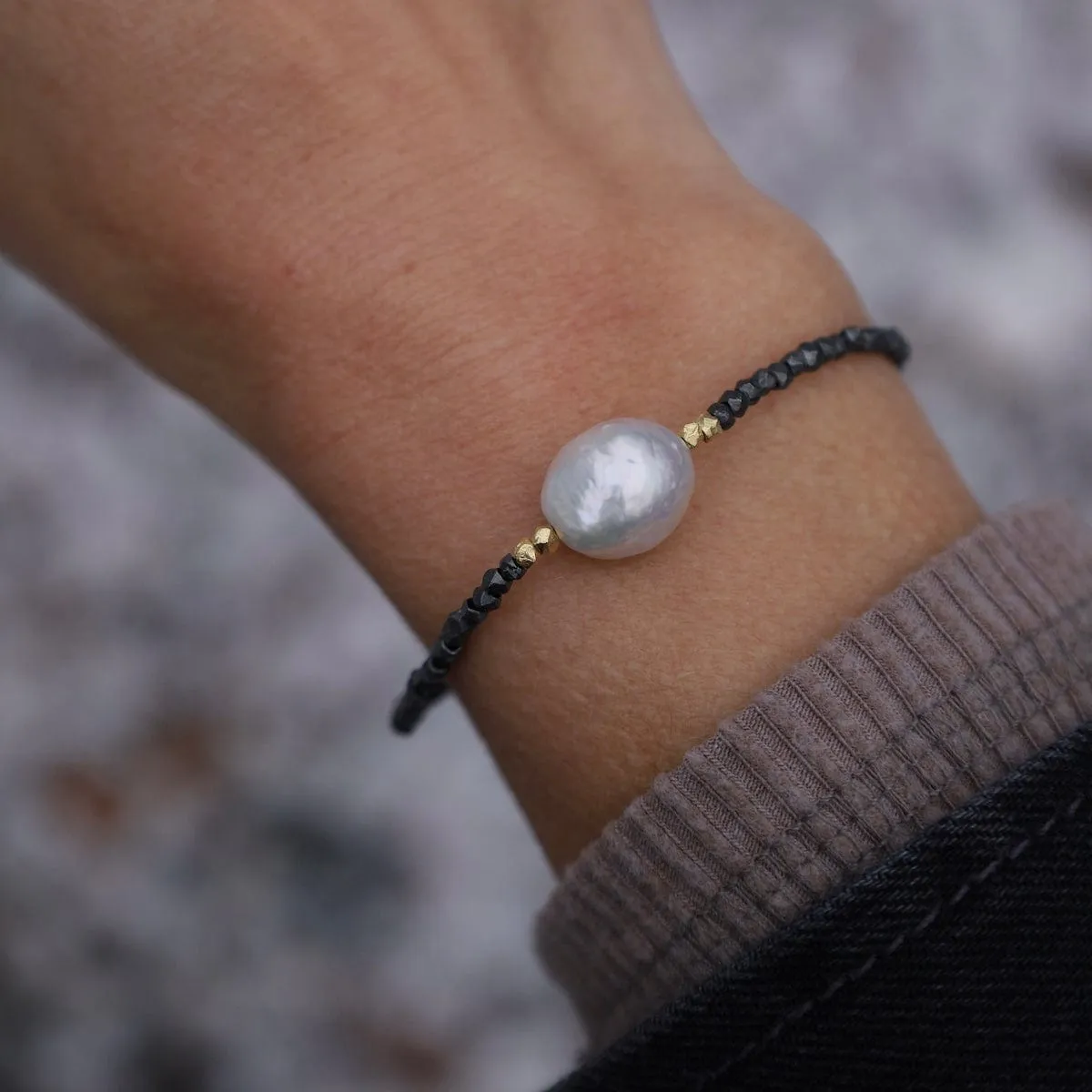 Edison Pearl Oxidized Silver & Vermeil Magnetic Bracelet