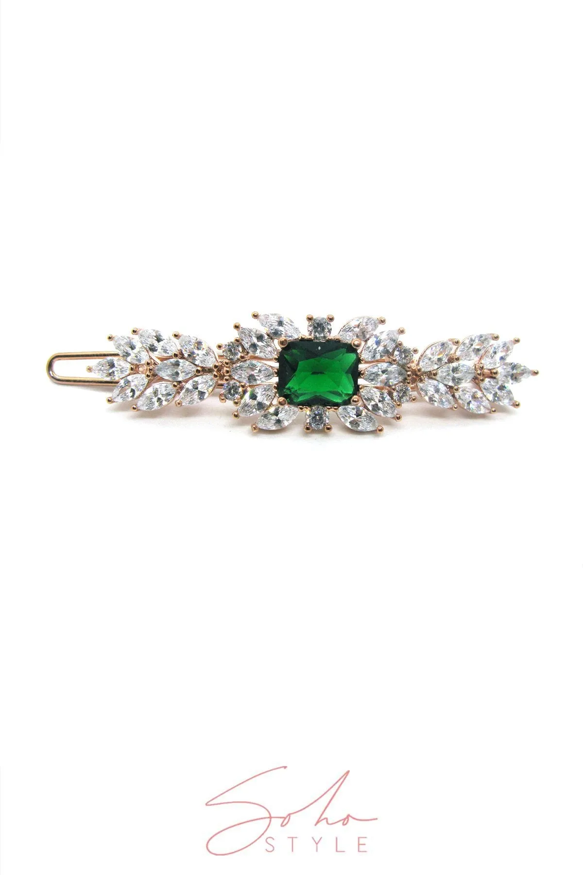 Emerald sparkle hair clip Barrette