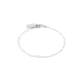 Engravable Rectangle Tag Bracelet - Silver