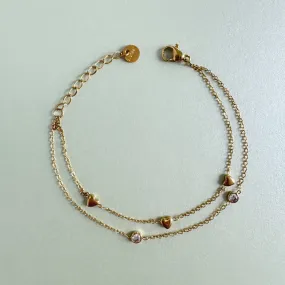 Essie Luxe 18k Gold Plated Heart Bracelet