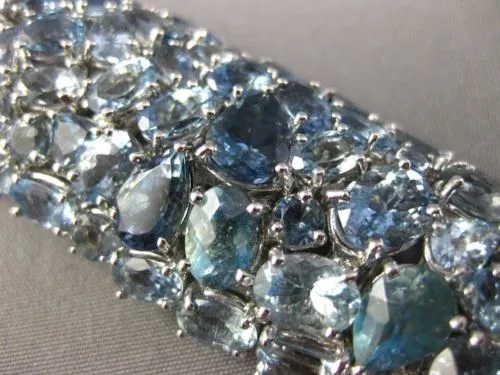 ESTATE MASSIVE 70.37CT AQUAMARINE 18KT WHITE GOLD MULTI SHAPE COCKTAIL BRACELET