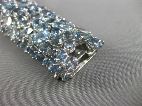 ESTATE MASSIVE 70.37CT AQUAMARINE 18KT WHITE GOLD MULTI SHAPE COCKTAIL BRACELET