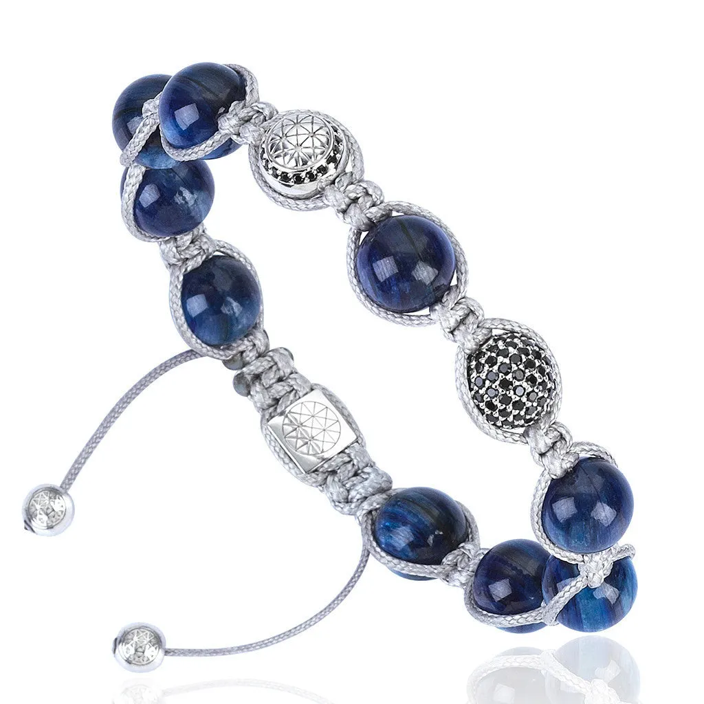 Exclusive Beaded Macrame Bracelet - Silver